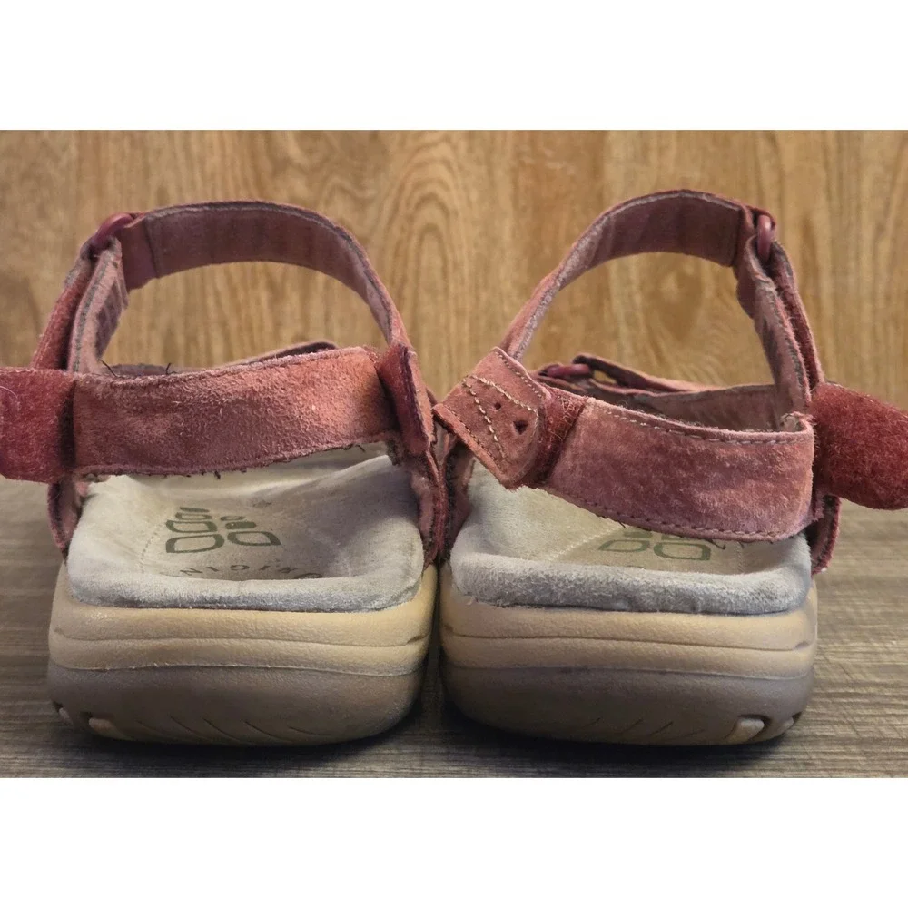 Earth Origins Sophie Strappy Sandals Womens Size 9.5 Wide‎ Pink Hook & Loop